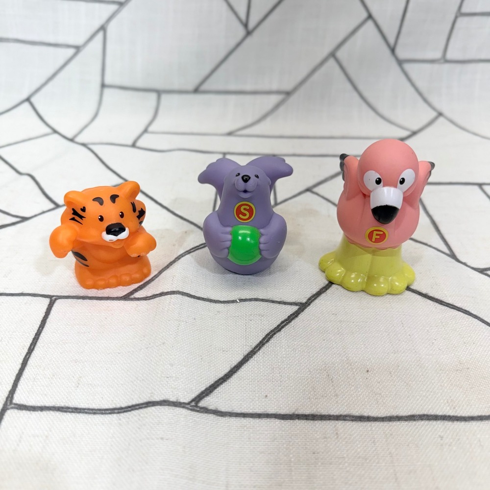 Fisher Price Little People Lot of 3 Multicolor Tiger Seal Flamingo Figures